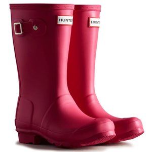 HUNTER Big Kids Original Rain Boots, Bright Pink